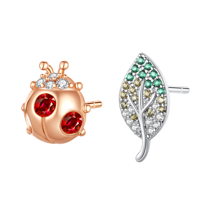 Aretes Mariquita & Hoja Diamantada