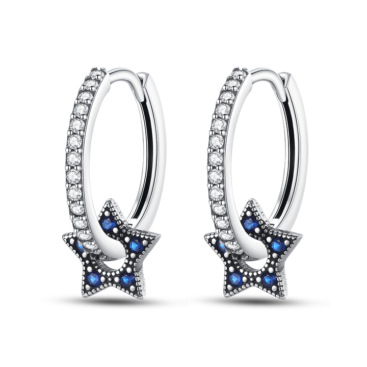 Aretes Estrella Celeste Diamantada