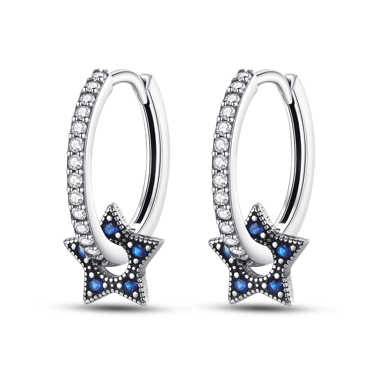 Aretes Estrella Celeste Diamantada