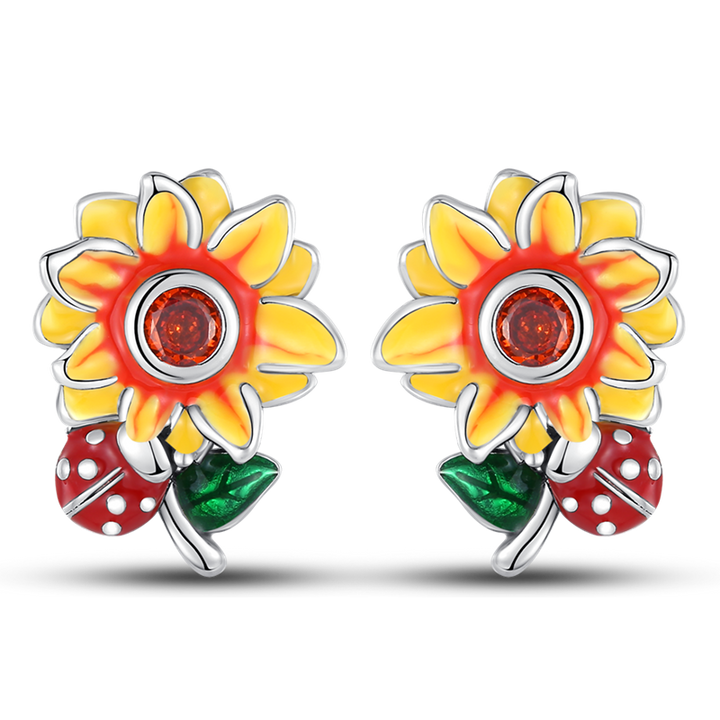 Aretes Girasol & Mariquita