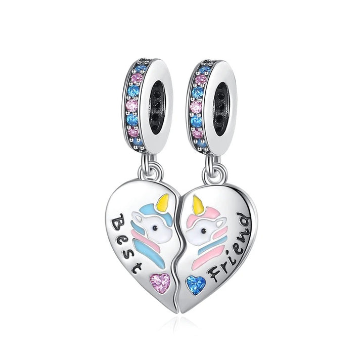 Charm Corazón de Unicornio "Best Friends"