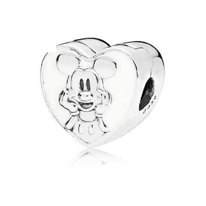 Charm Corazon de Mickey Mouse Plateado