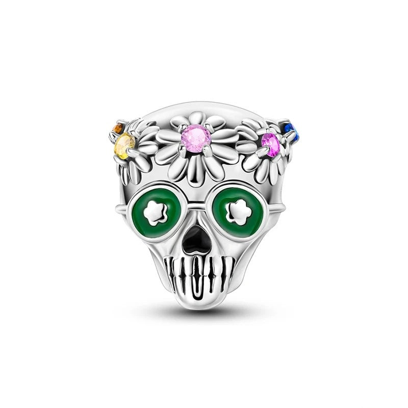 Charm Calavera con Flores