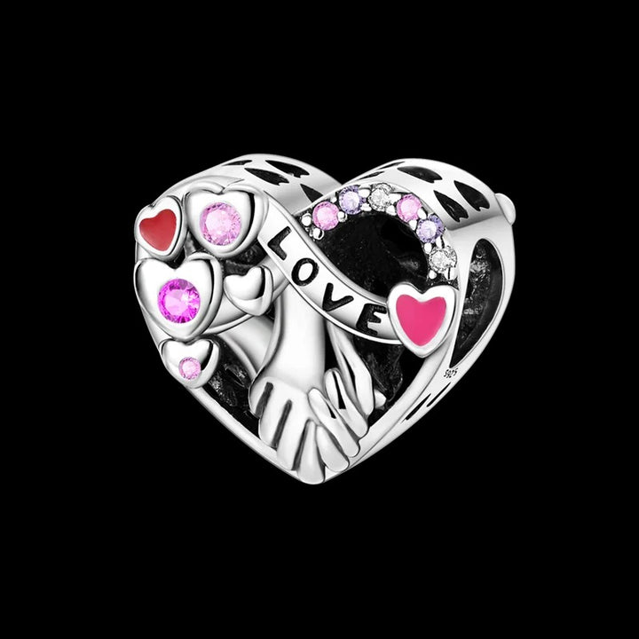 Charm Corazón de Manos Entrelazadas "Love"