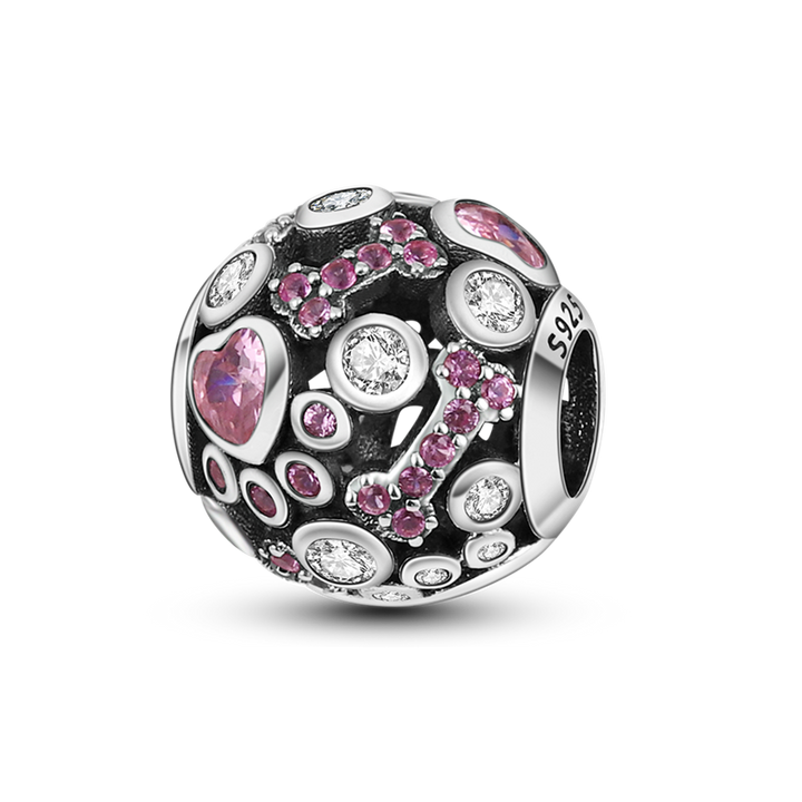 Charm Esfera de Huesos y Huellas Diamantado