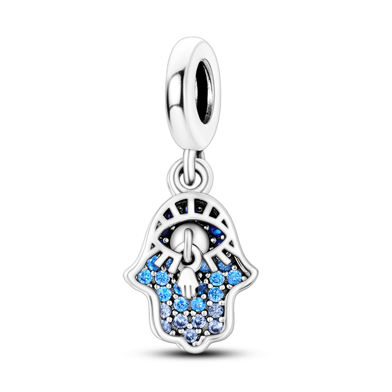 Charm Hamsa Azul Diamantada