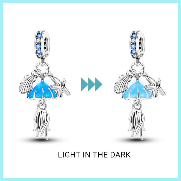 Charm Medusa & Estrella de Mar Fluorescentes