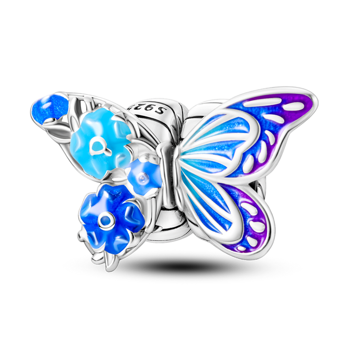 Charm Mariposa Floral Azul