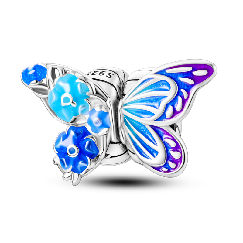 Charm Mariposa Floral Azul