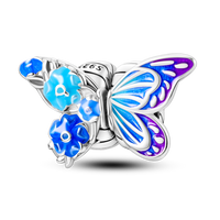 Thumbnail for Charm Mariposa Floral Azul