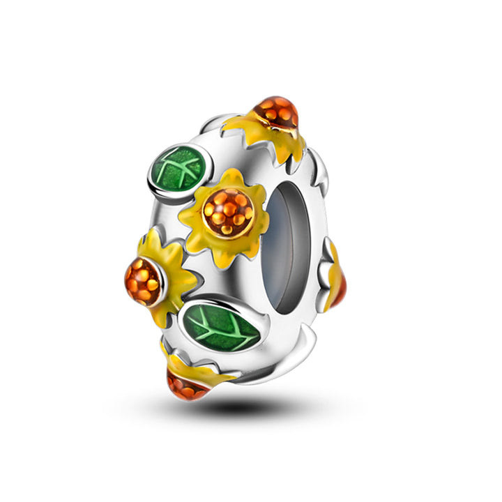 Charm Abalorio de Girasoles Plateados