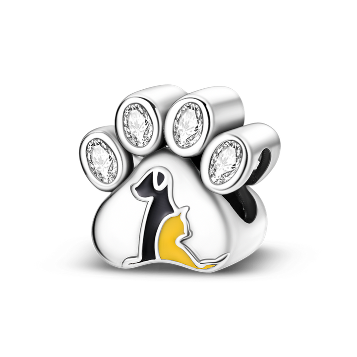 Charm Huella de Mascota "Perro & Gato"