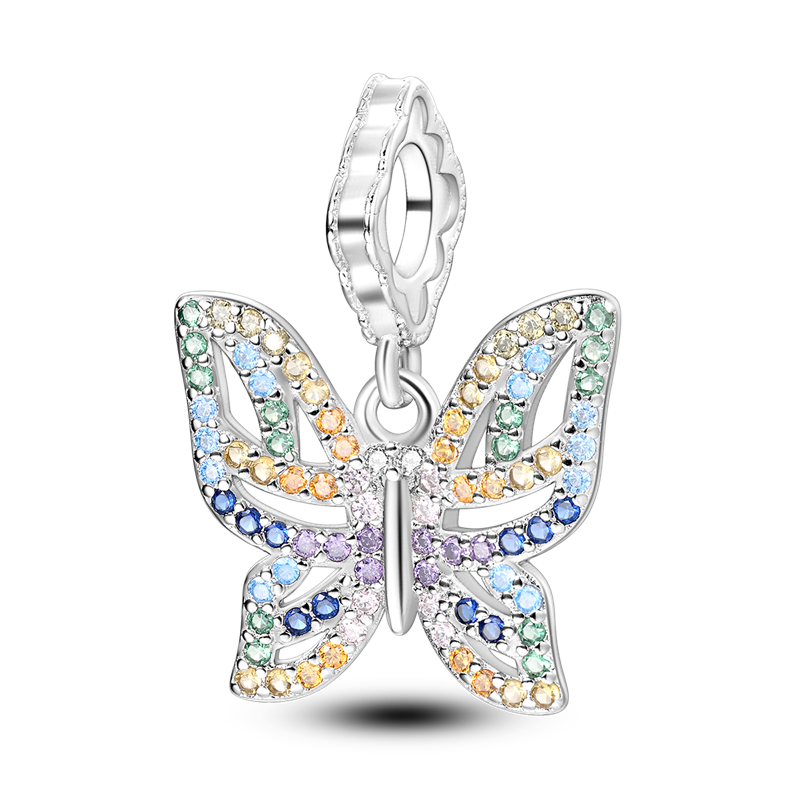 Charm Mariposa de Arcoiris Diamantada