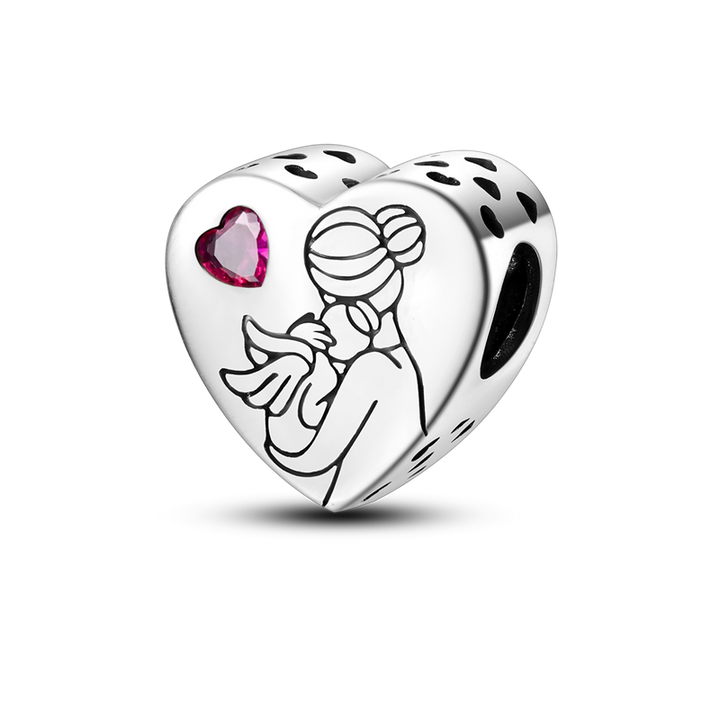 Charm Corazón Mamá y Angelito