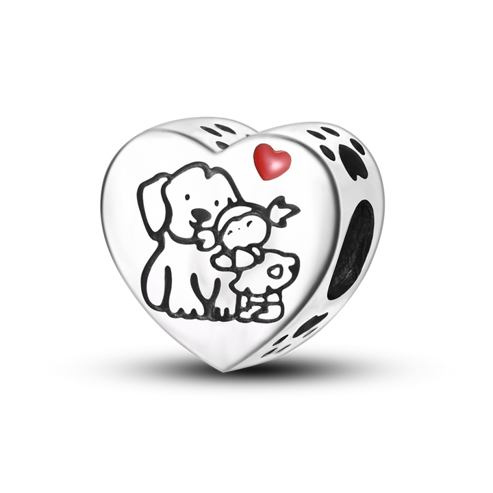 Charm Corazón de Perrito y Niña