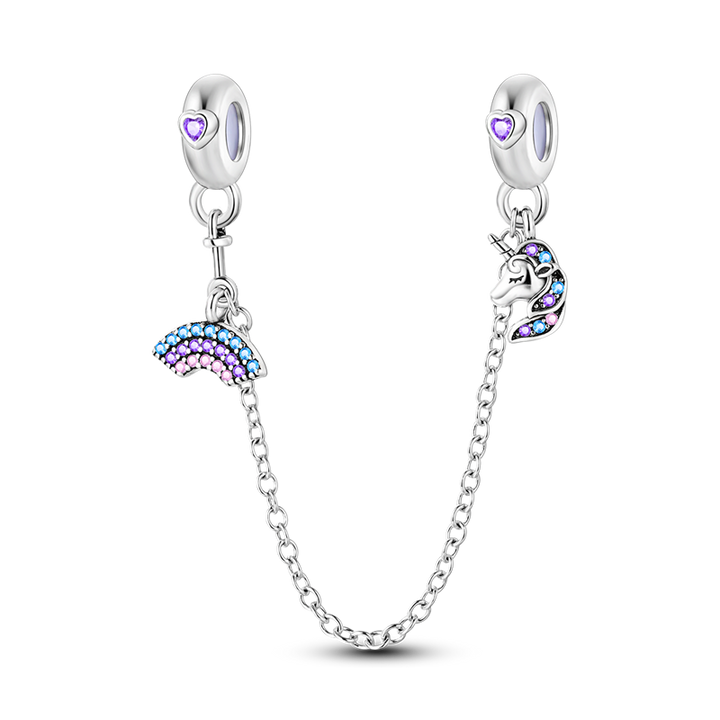 Cadena de Seguridad Unicornio y Arcoíris