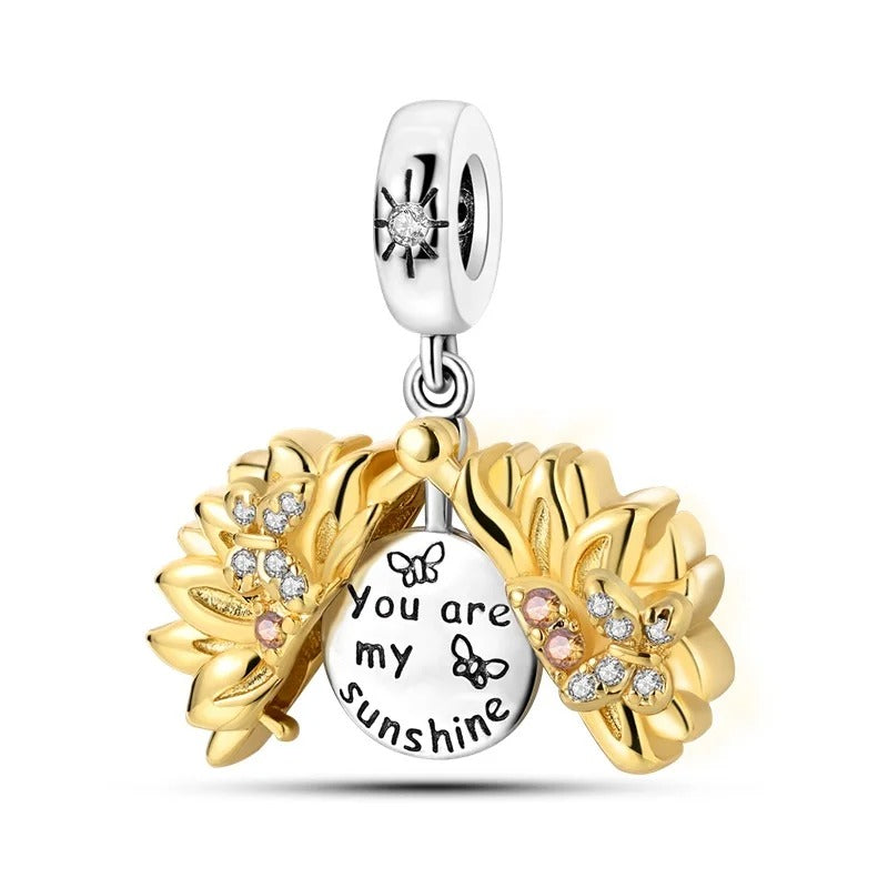 Charm Girasol Dorado "You Are My Sunshine"