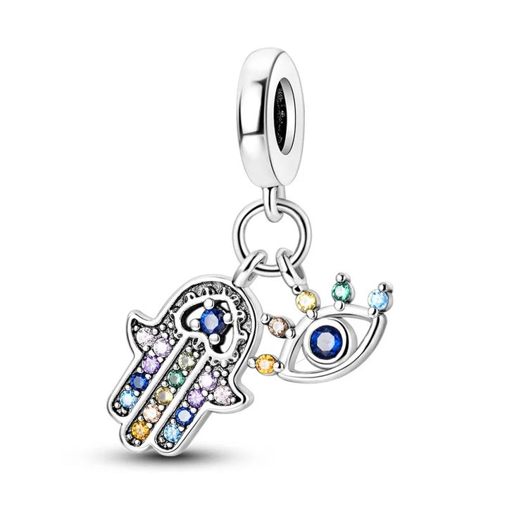 Charm Hamsa y Ojo de Gemas