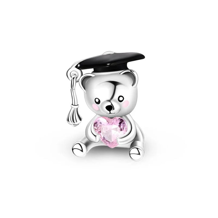 Charm Osito y Corazón Rosa