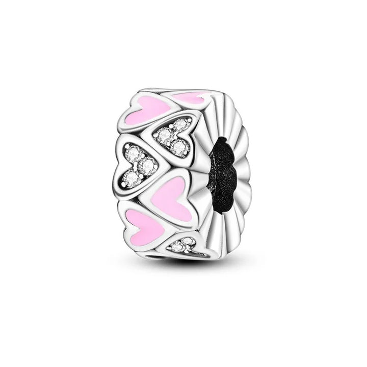Charm Amuleto de Corazones Rosas
