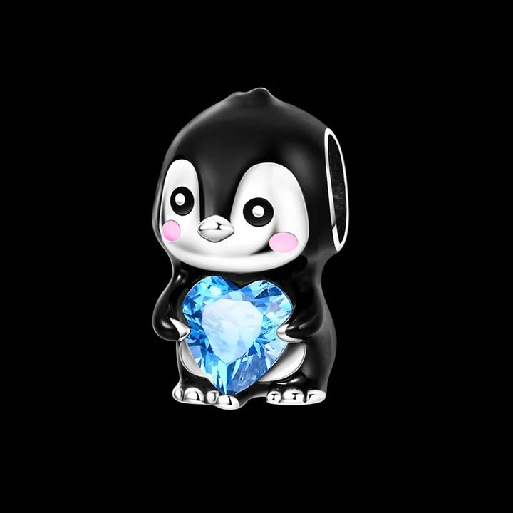 Charm Pingüino y Corazón Azul