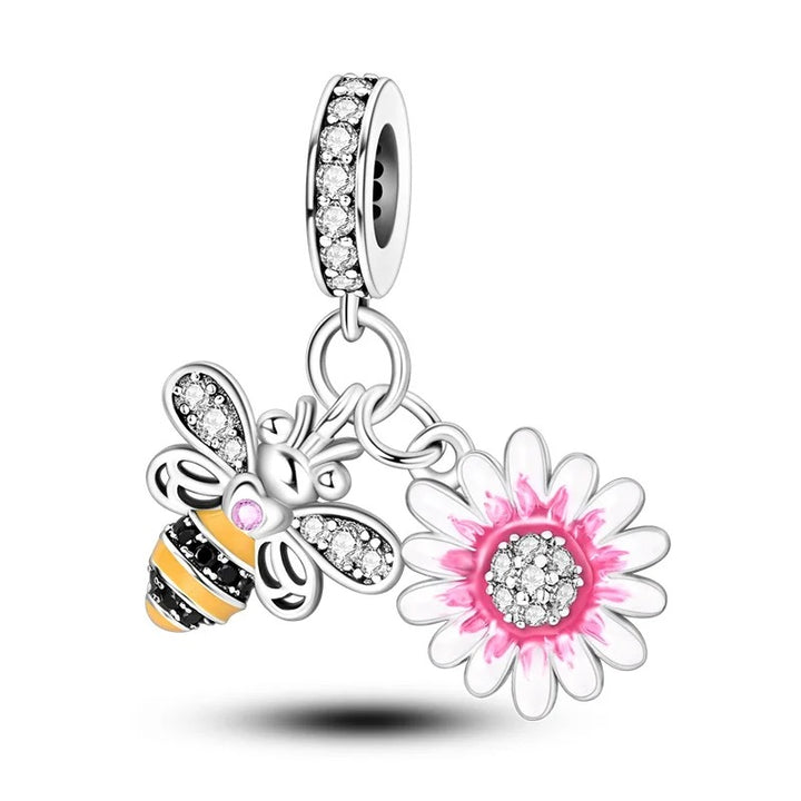 Charm Amuleto de Abeja y Flor