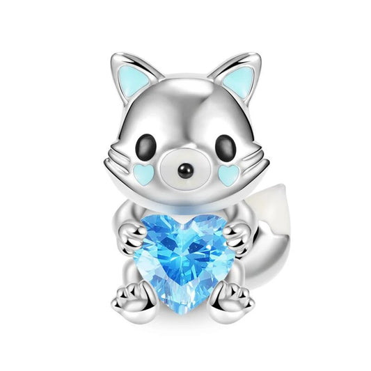 Charm Zorro con Corazón Azul