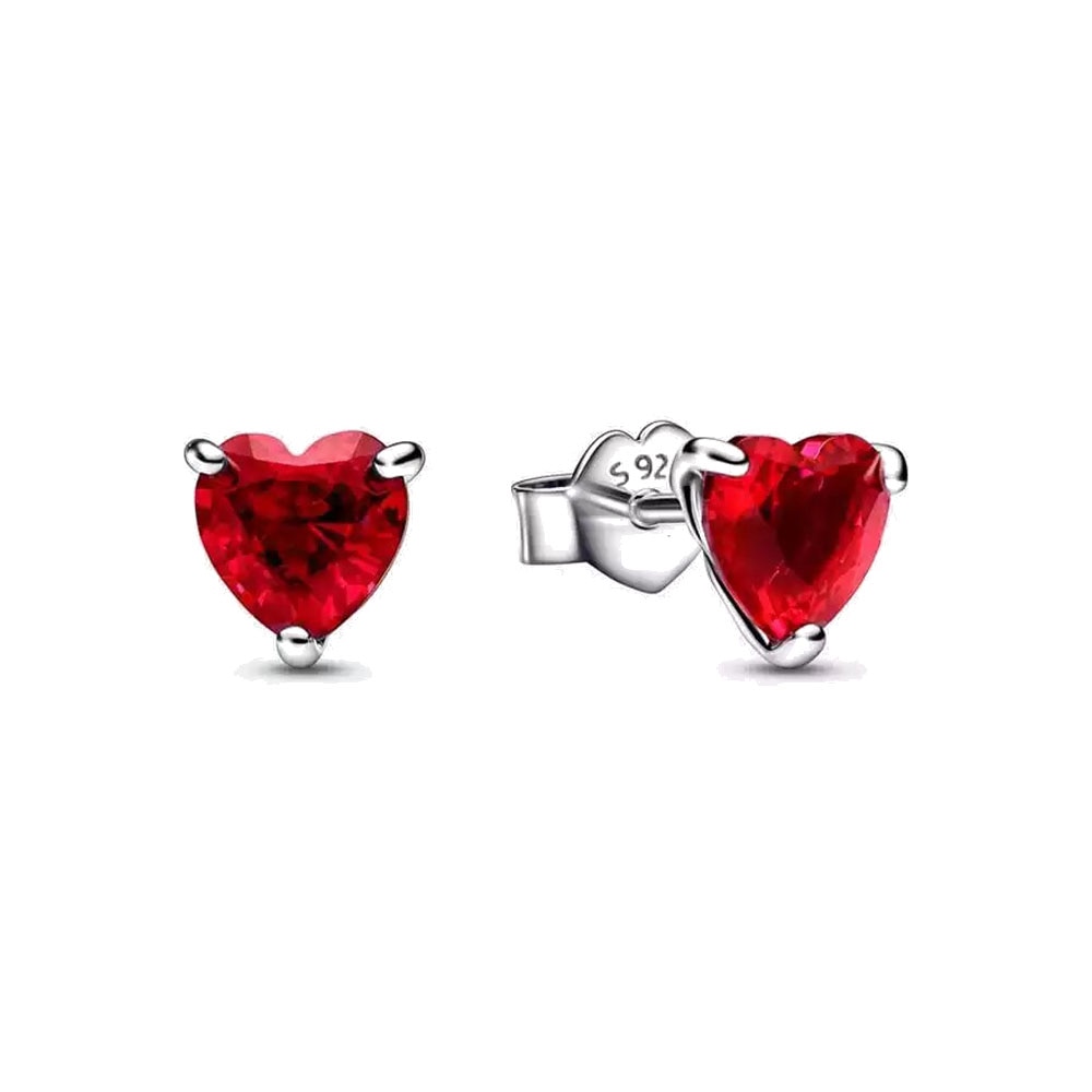 Aretes Corazon Rojo