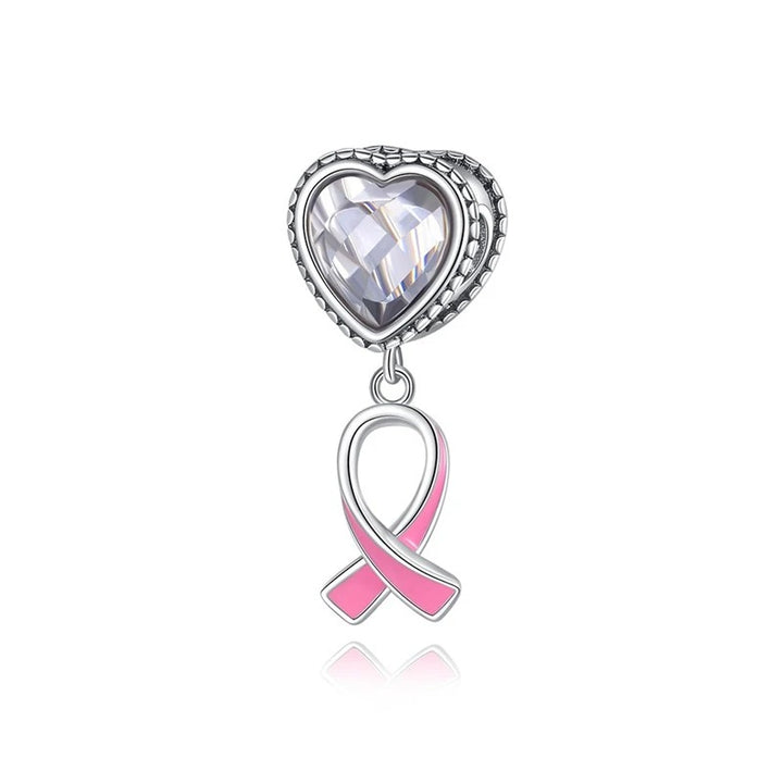 Charm Corazón y Listón Rosa
