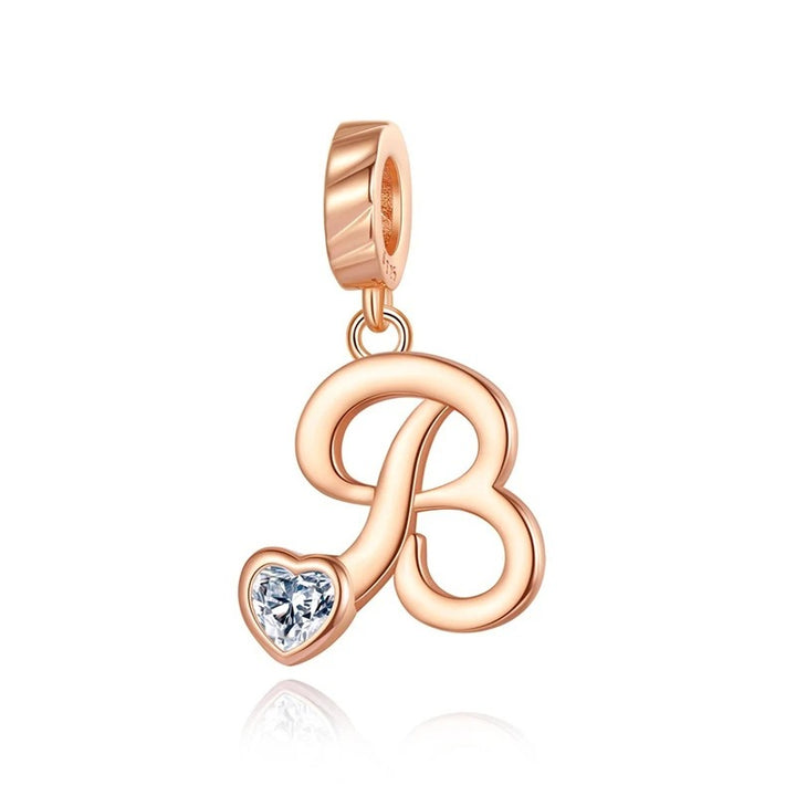 Charm Letras del Alfabeto "Corazón de Cristal"