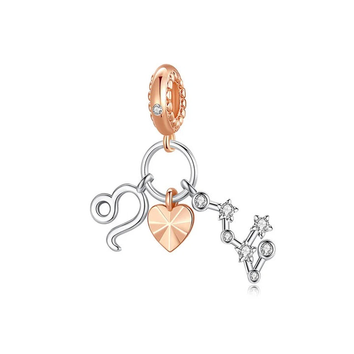 Charm Constelación del Zodíaco Leo y Corazón