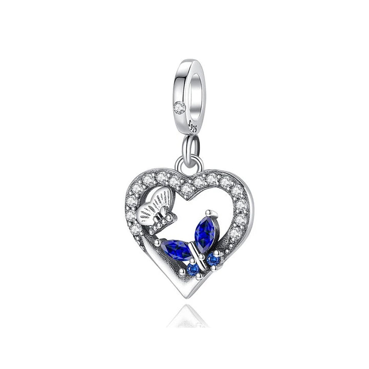 Charm Corazón y Mariposa Azul