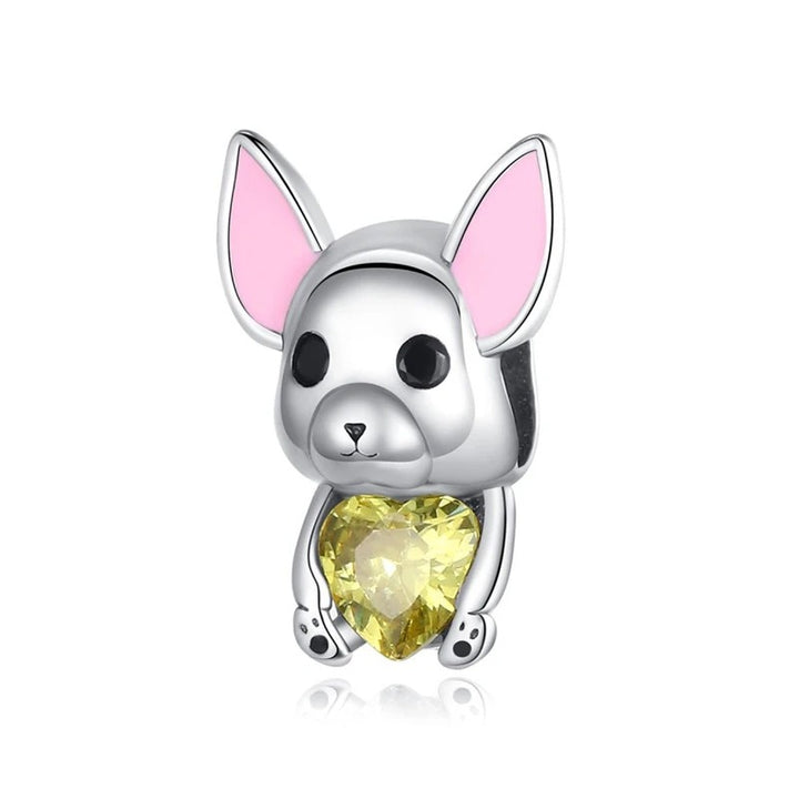 Charm Perrito y Corazón Amarillo