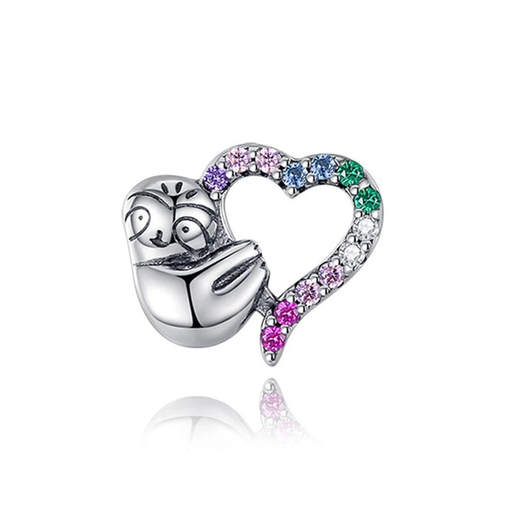 Charm Perezoso y Corazón Multicolor
