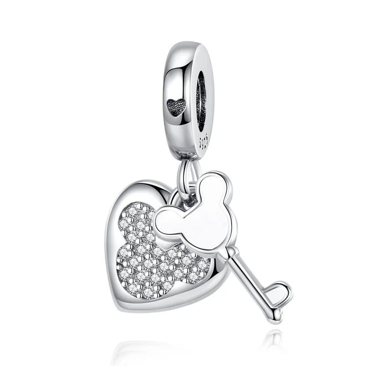 Charm Corazón y Llave de Mickey