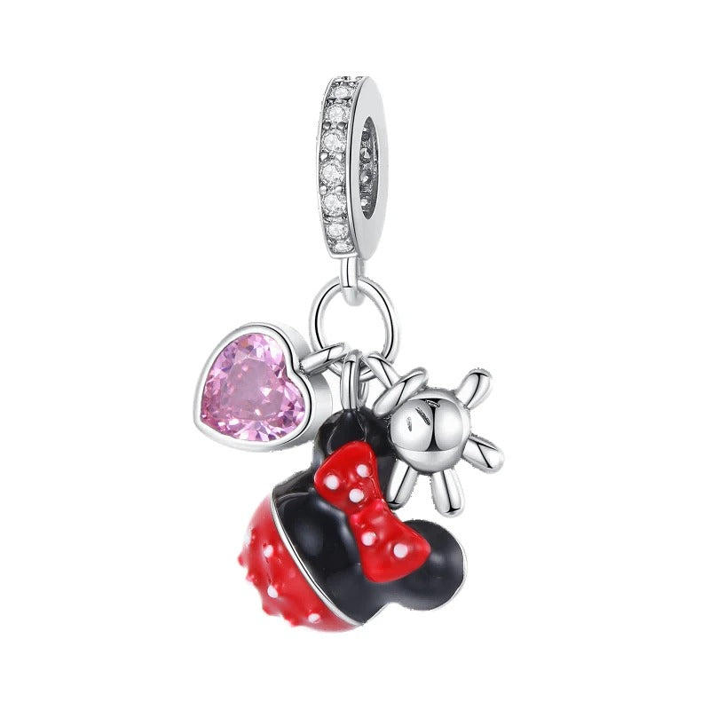 Charm Corazon Rosa & Minnie Mouse