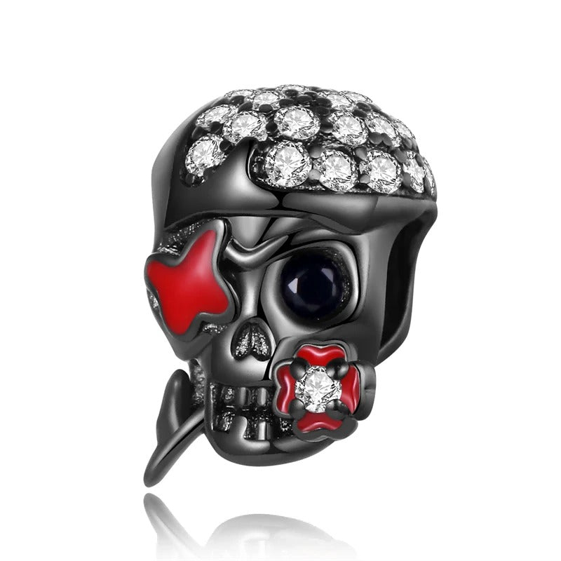 Charm Calavera Pirata Negra "Piratas Del Caribe"