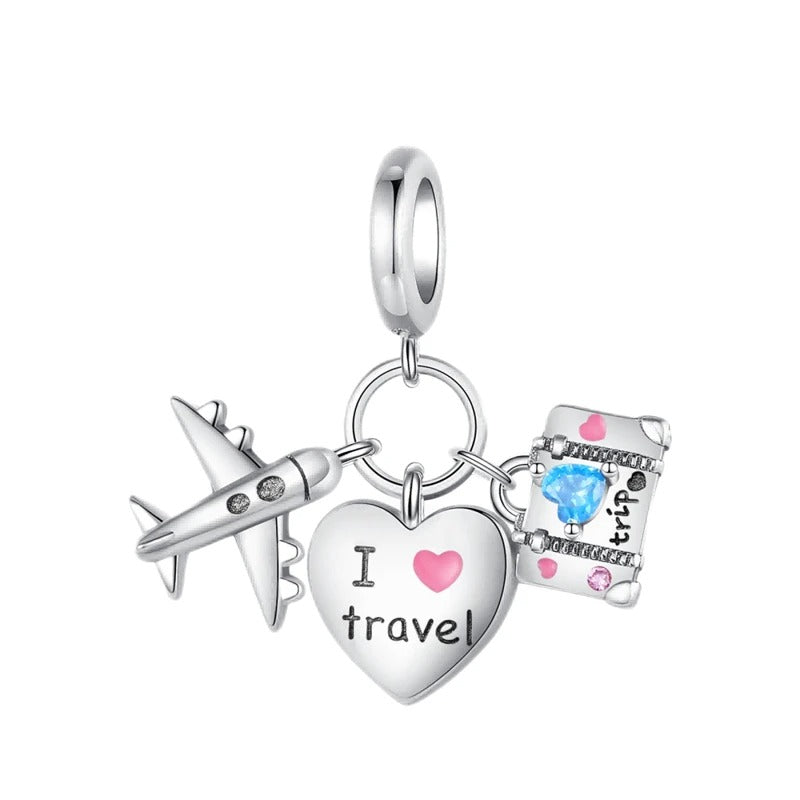 Charm Avion, Corazon "I Love Travel" & Maleta