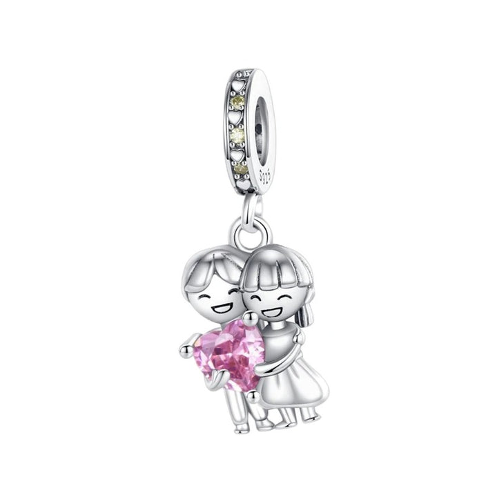 Charm Hermanas "Corazón Rosa"