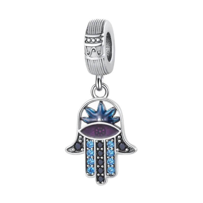 Charm Amuleto Mano de Fatima Azul