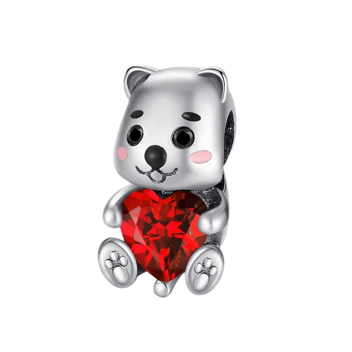 Charm Osito & Corazón Rojo