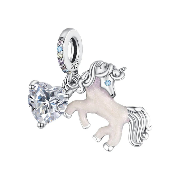 Charm Corazón Blanco & Unicornio
