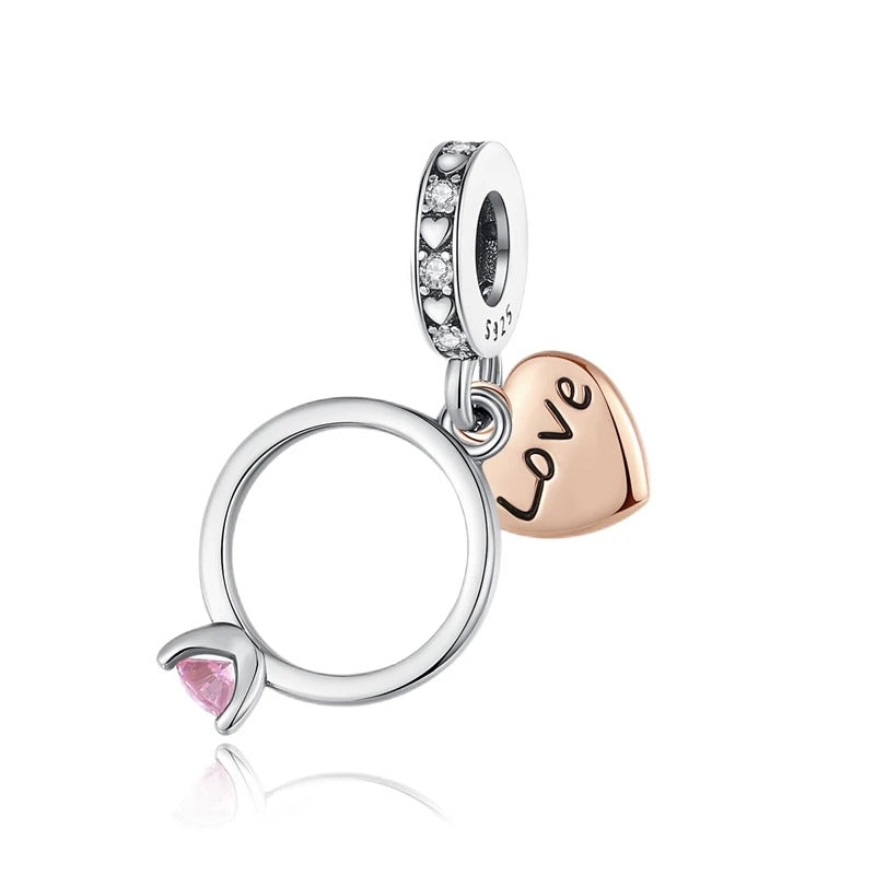 Charm Amuleto de Anillo & Corazon Love