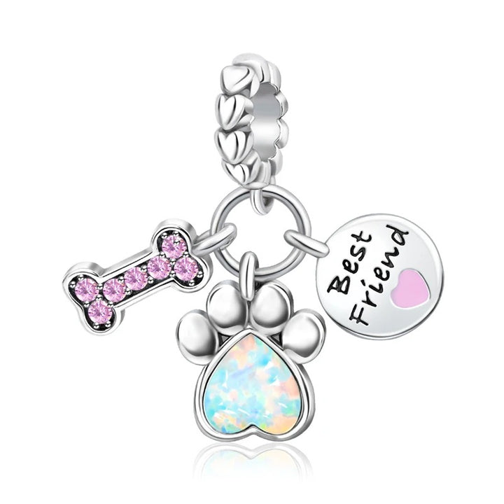 Charm Hueso, Huella de Perrito y Best Friend