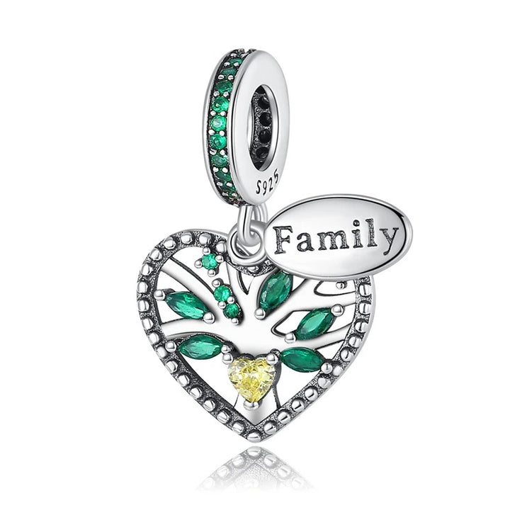 Charm Corazón Árbol de la Vida "Family"