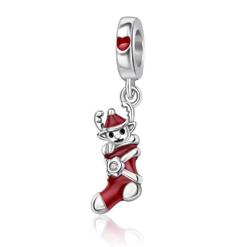 Charm Calcetin Rojo de Navidad