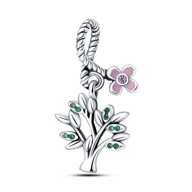 Charm Arbol de la Vida & Flor Rosa