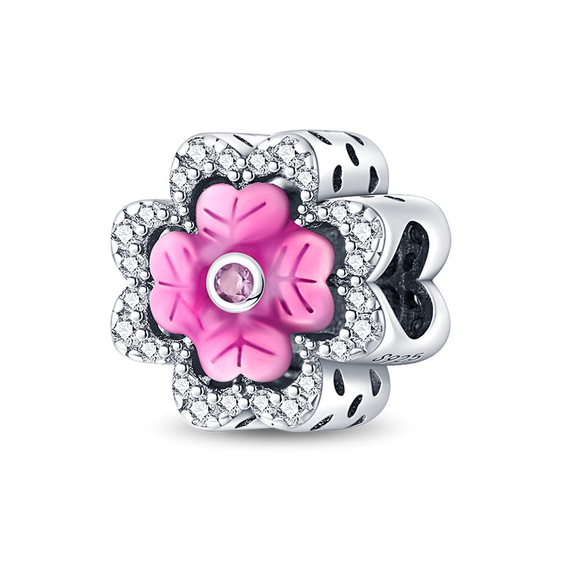 Charm Amuleto de Flor Rosa