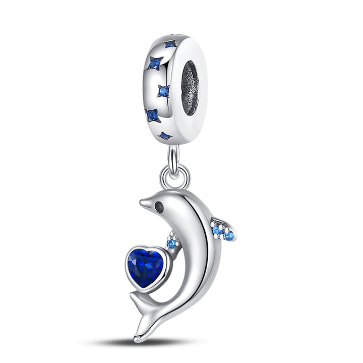 Charm Delfin Corazon Azul