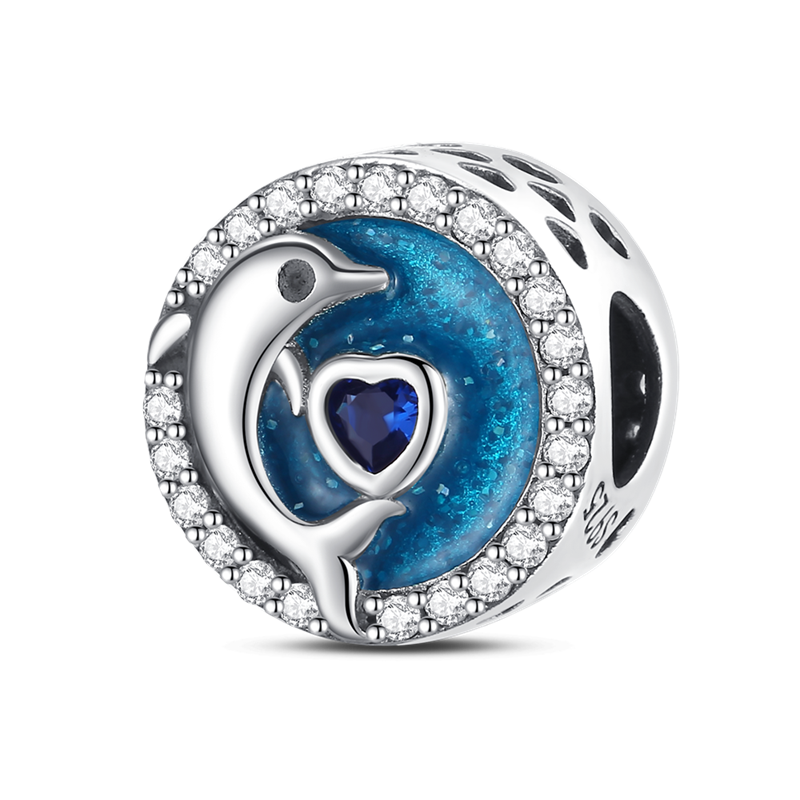 Charm Delfin Corazon Azul